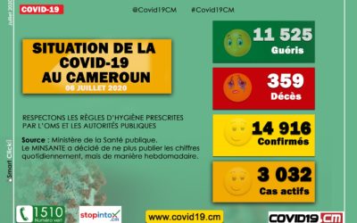 Point sur l’évolution de la Covid-19 au Cameroun au 06 juillet 2020